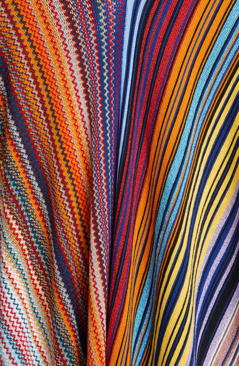 Missoni Metallic Stripe Wool Blend Poncho, Alternate, color, 