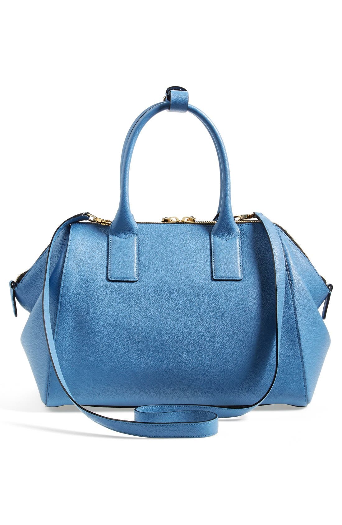 'Medium Incognito' Leather Satchel, Alternate, color, SKY