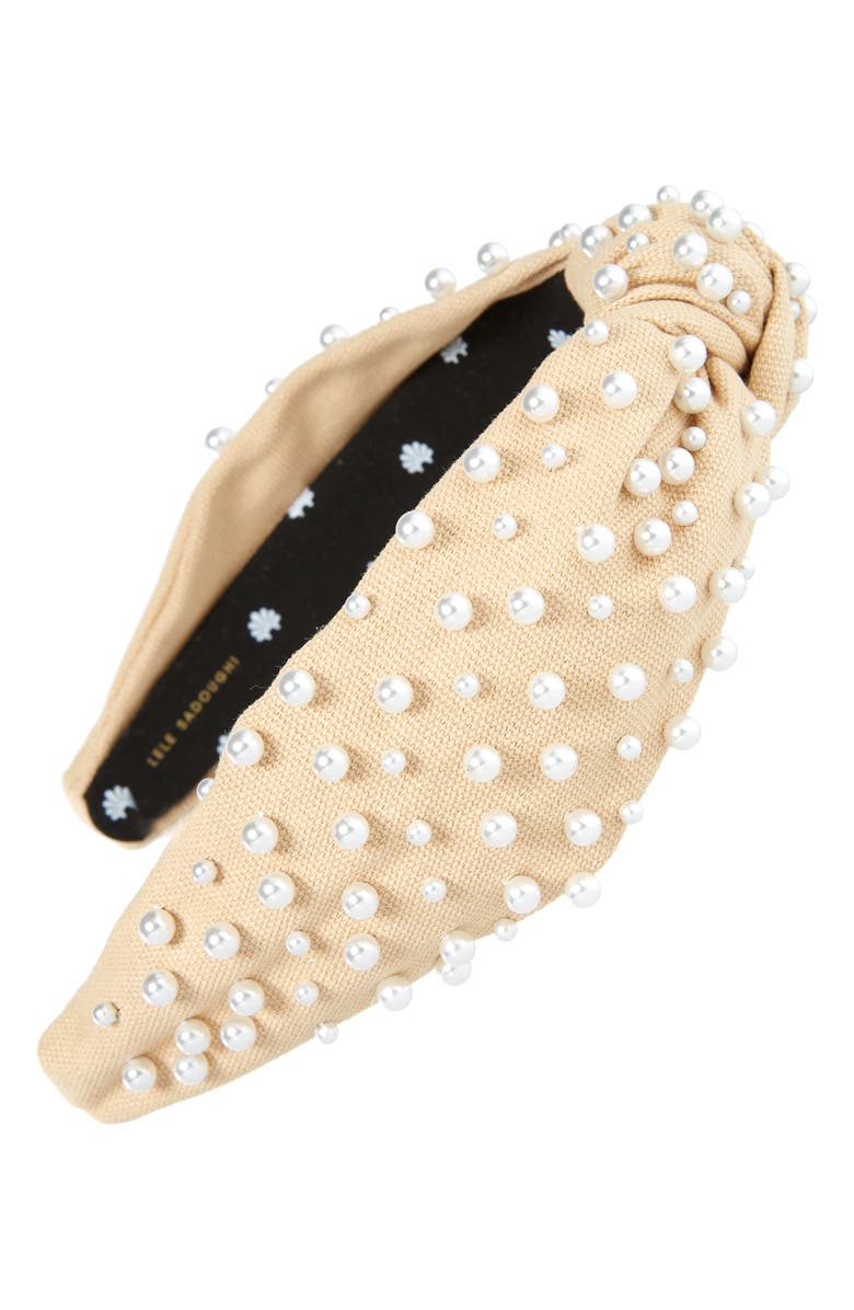 Lele Sadoughi Imitation Pearl Headband, Main, color, 