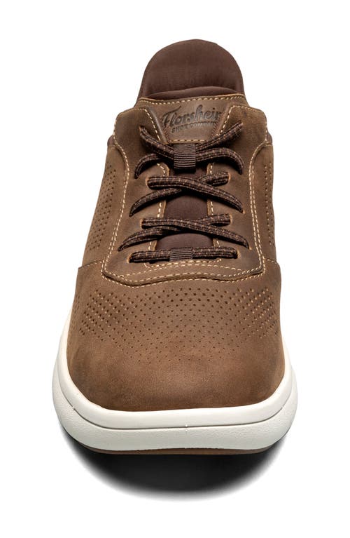 Florsheim Fleet Perforated Toe Elastic Lace Sneaker In Brown