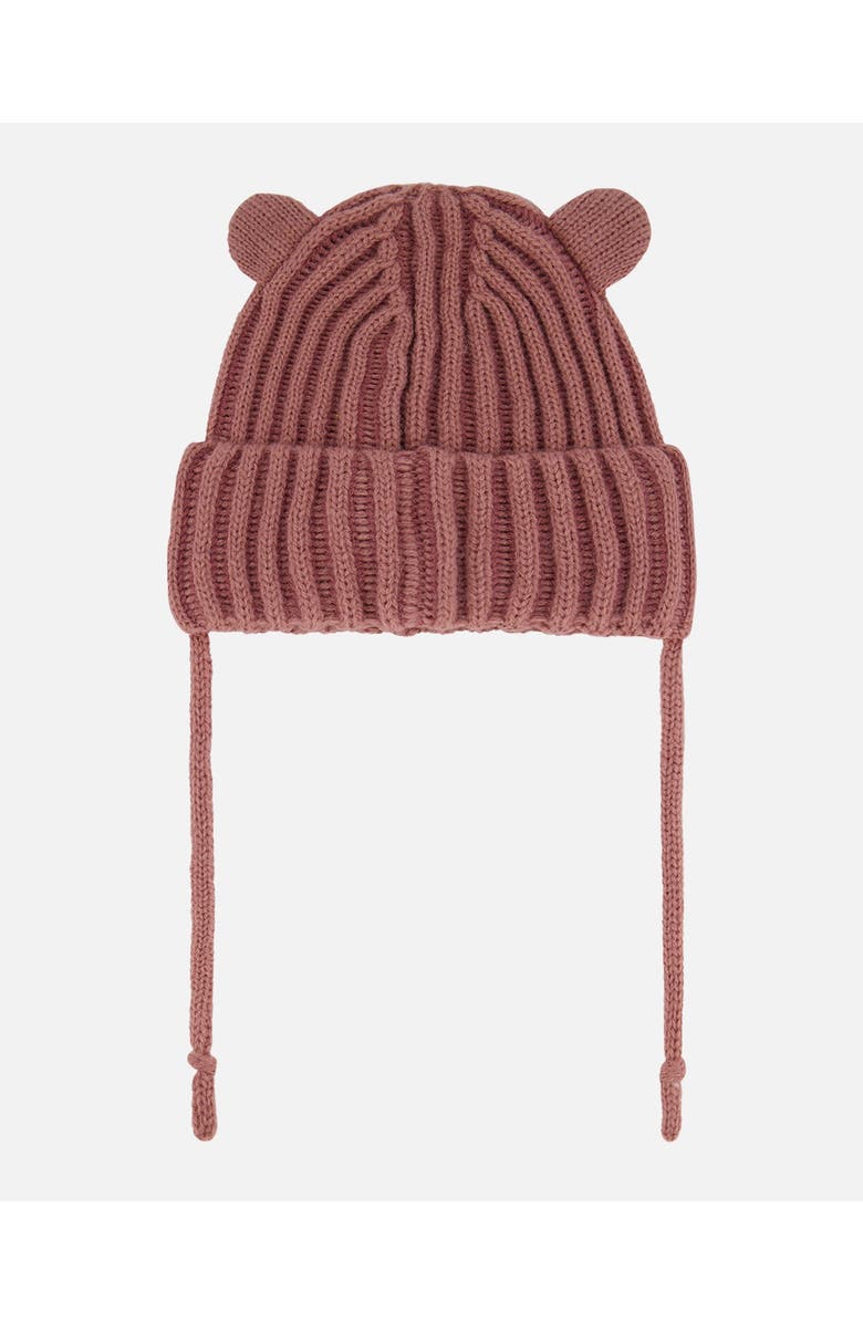Deux par Deux Baby Girl's Baby Knit Hat With Ears Ancient Rose, Alternate, color, 