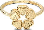 DEVATA Clover Heart Ring in 14K Gold