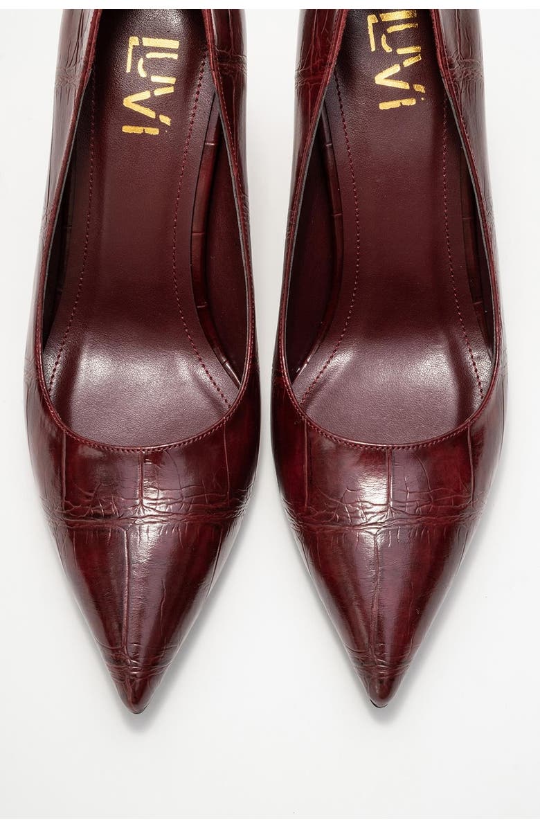 Prologue Shoes Hudson Pointed Toe Pump, Alternate, color, Burgundy Printed