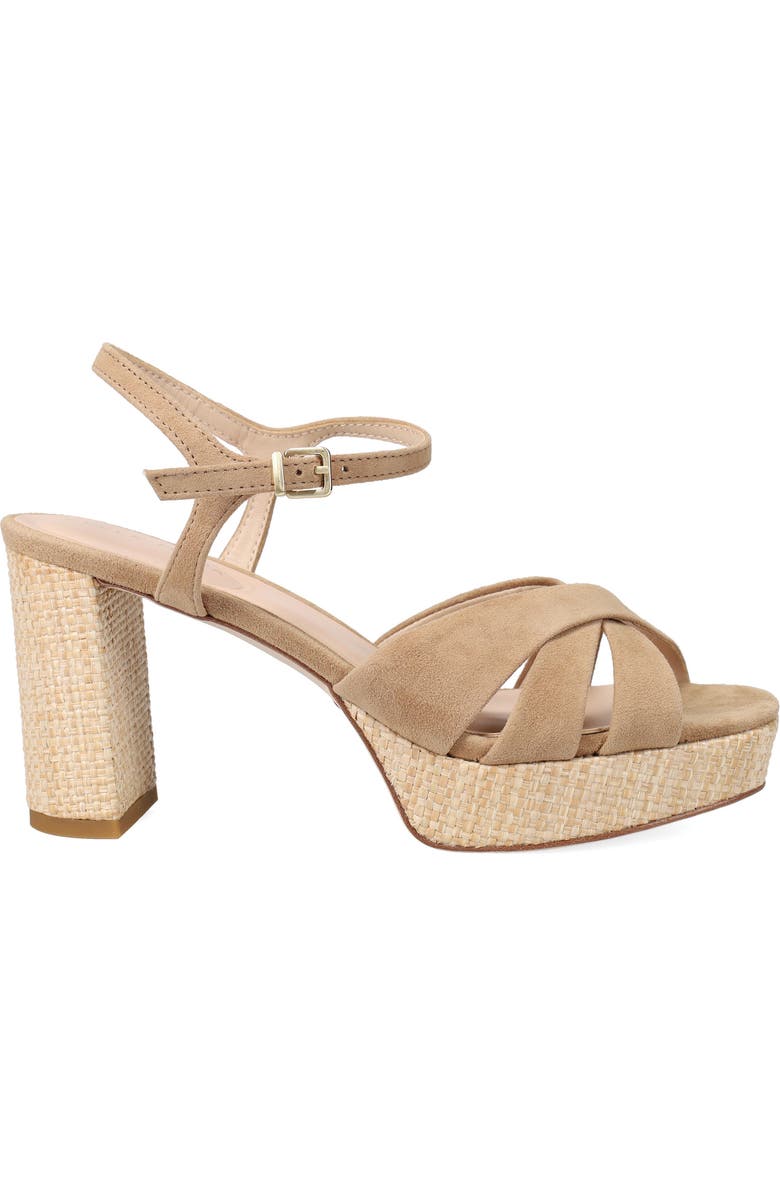 Pelle Moda Petina Ankle Strap Platform Sandal, Alternate, color, Fawn