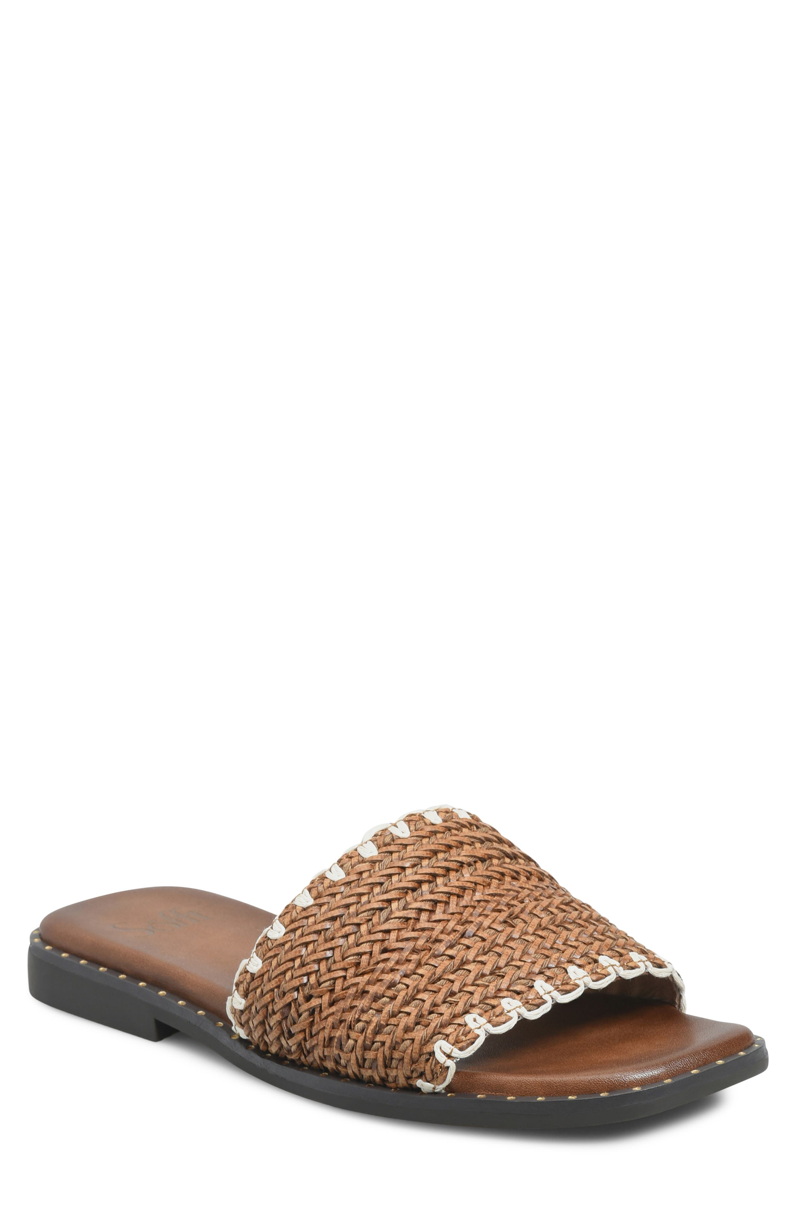 Söfft Elsa Slide Sandal, Main, color, Brown