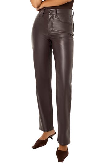 Good American Better Than Leather Faux Leather Good Icon Pants In Bark003