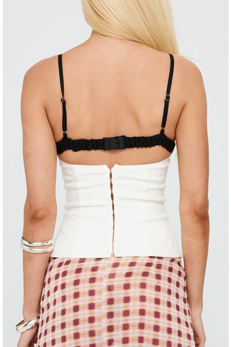 Renaissance Mixed Media Corset Top, Alternate, color, WHITE / BLACK