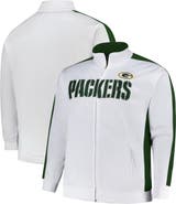 FANATICS Men's Fanatics White Green Bay Packers Big & Tall Tricot Full-Zip Track Jacket
