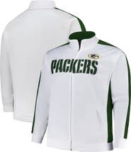 FANATICS Men's Fanatics White Green Bay Packers Big & Tall Tricot Full-Zip Track Jacket