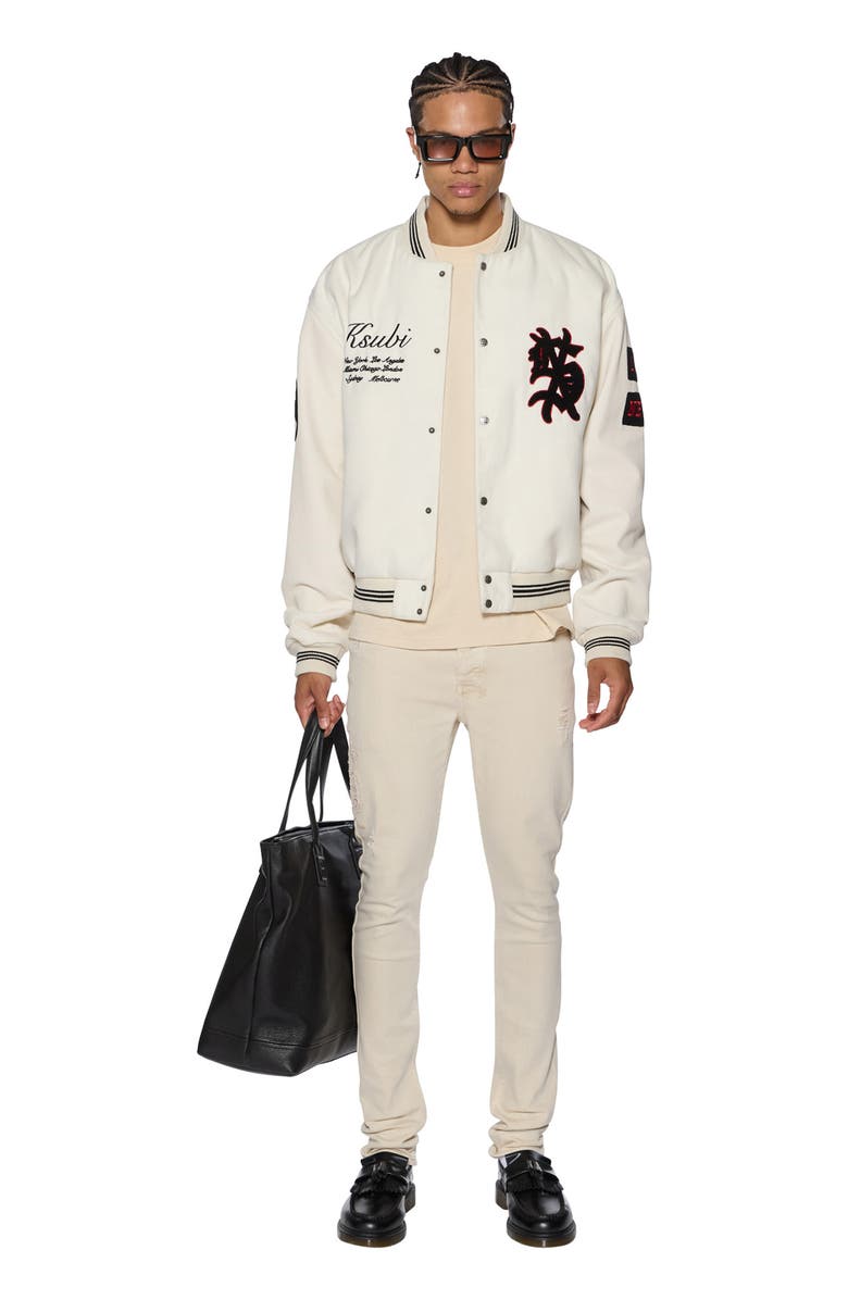 Ksubi Van Winkle Ecru Playoff Skinny Jeans, Alternate, color, 