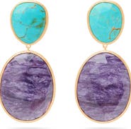 Marco Bicego Lunaria Charoite & Turquoise Drop Earrings