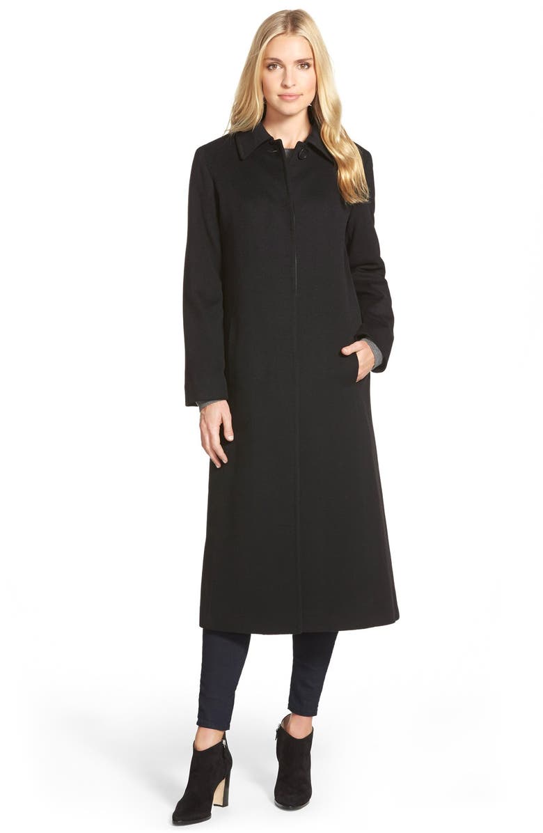 Fleurette Point Collar Long Cashmere Coat, Main, color,