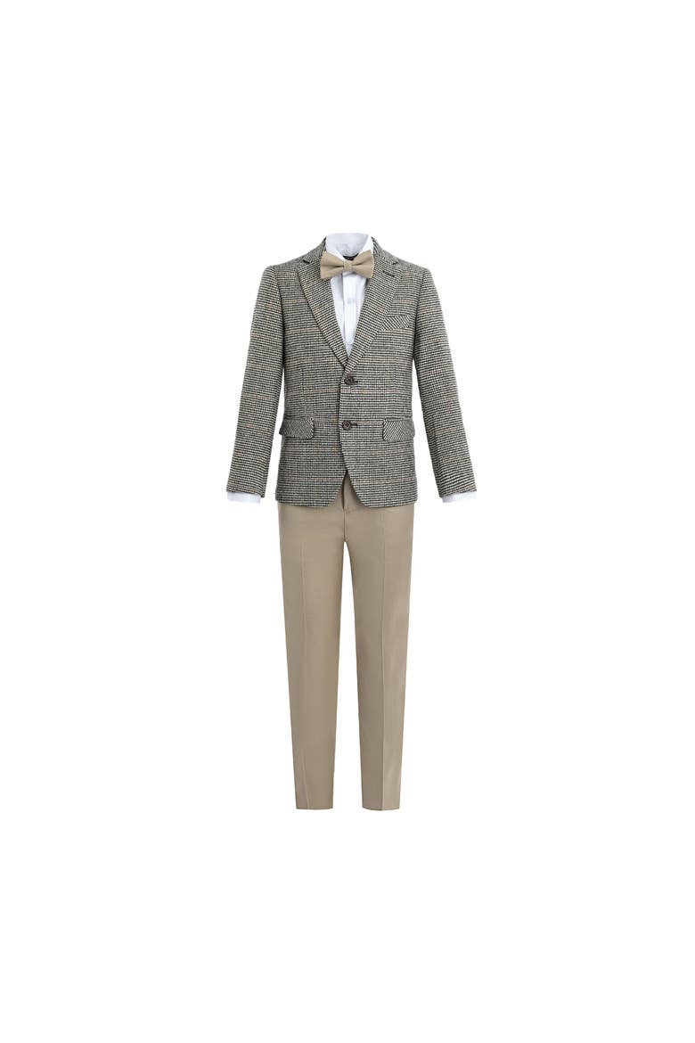 Checkered Blazer and Trousers Set, Main, color, Beige