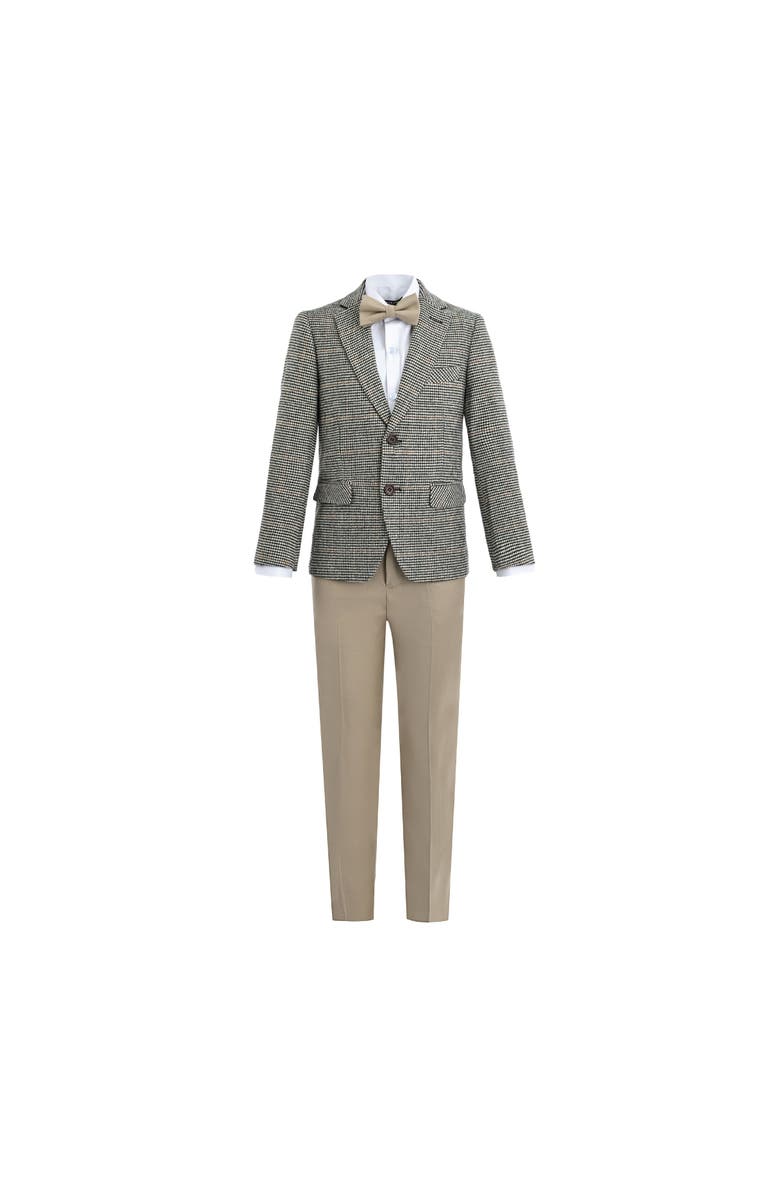 MOUSTACHE Checkered Blazer and Trousers Set, Main, color, Beige