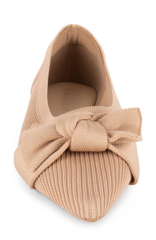Tahari Montserrat Pointed Toe Flat In Nude