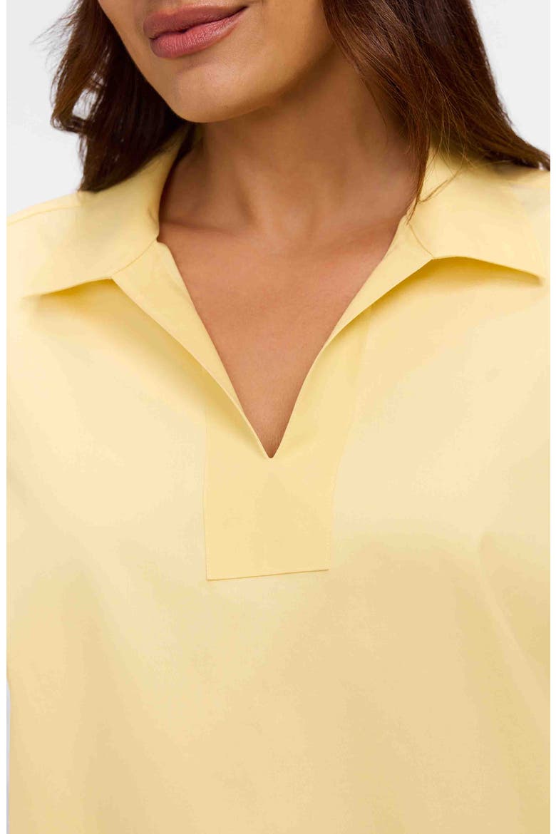 Lainey Button Accent Cotton Popover Top, Alternate, color, LEMON YELLOW