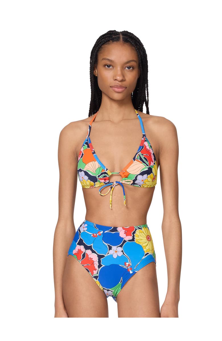 Kate Spade New York Tie Front Bra Top, Main, color, Multi