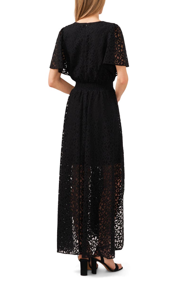 CeCe Floral Waist Smock Waist Maxi Dress, Alternate, color, 