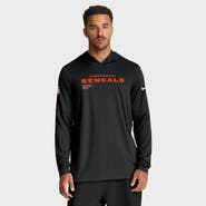 Nike Men's Nike Black Cincinnati Bengals Big & Tall Sideline Performance Long Sleeve Hoodie T-Shirt