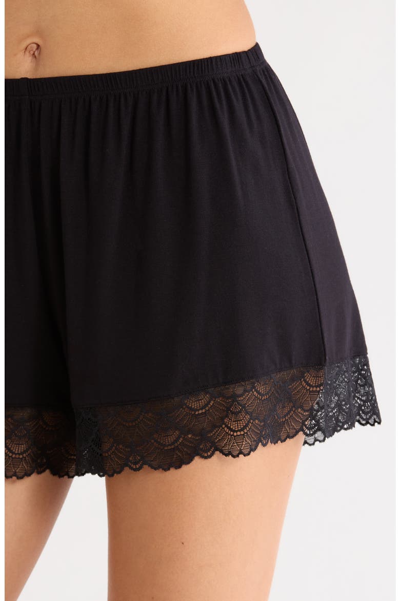 Moonlight Eco Lace Short Pajamas, Alternate, color, BLACK