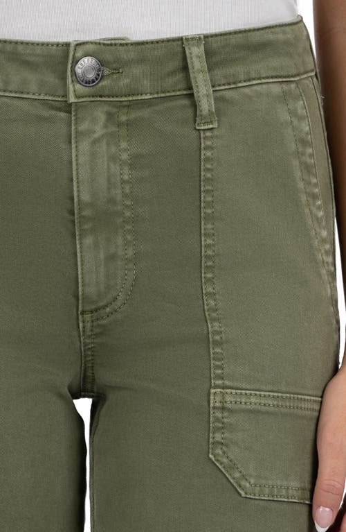 Kut From The Kloth Elizabeth Ankle Straight Leg Utility Pants In Green