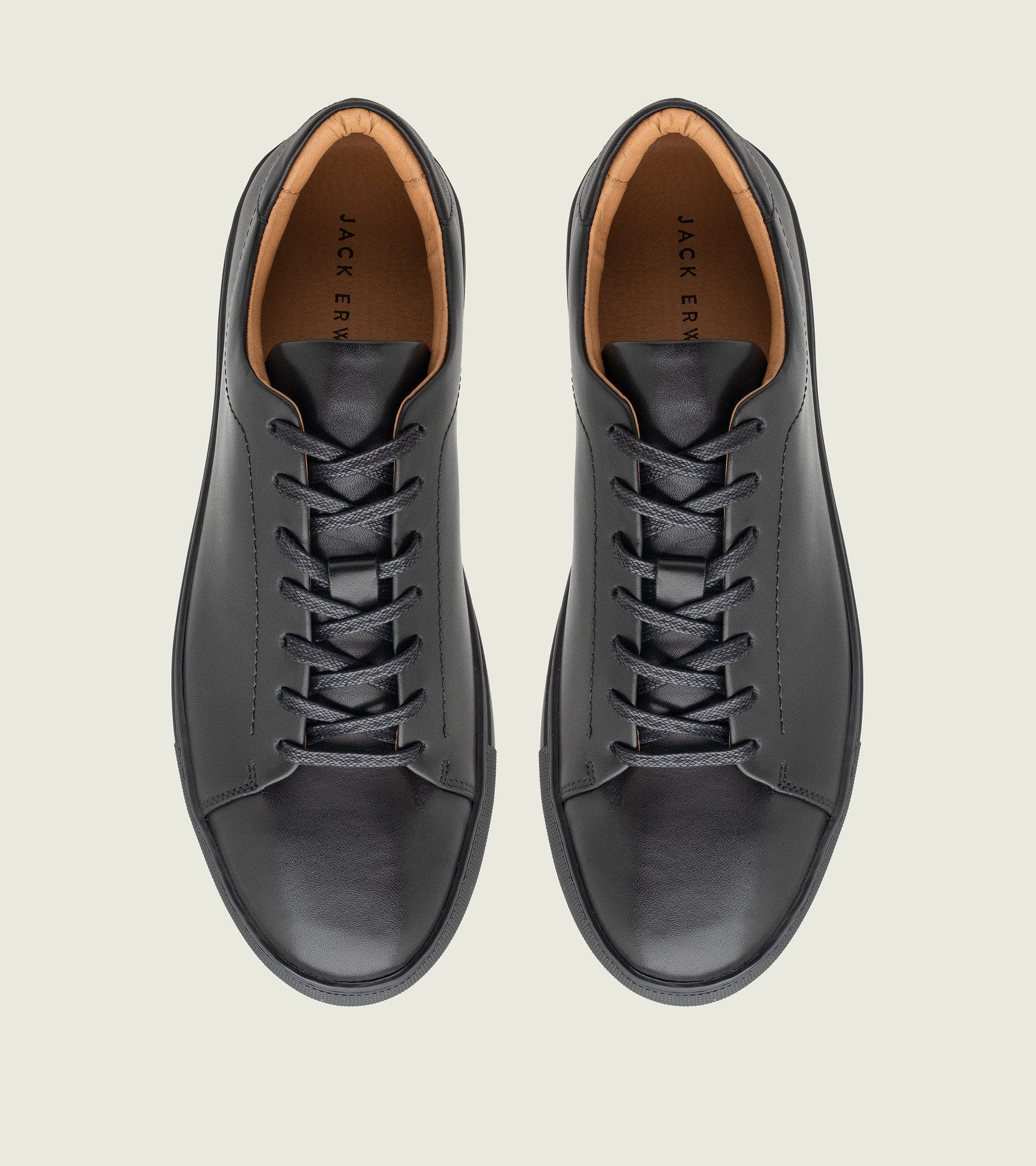 Jack Erwin Wesley Leather Low-Top Sneaker, Alternate, color, Black Leather