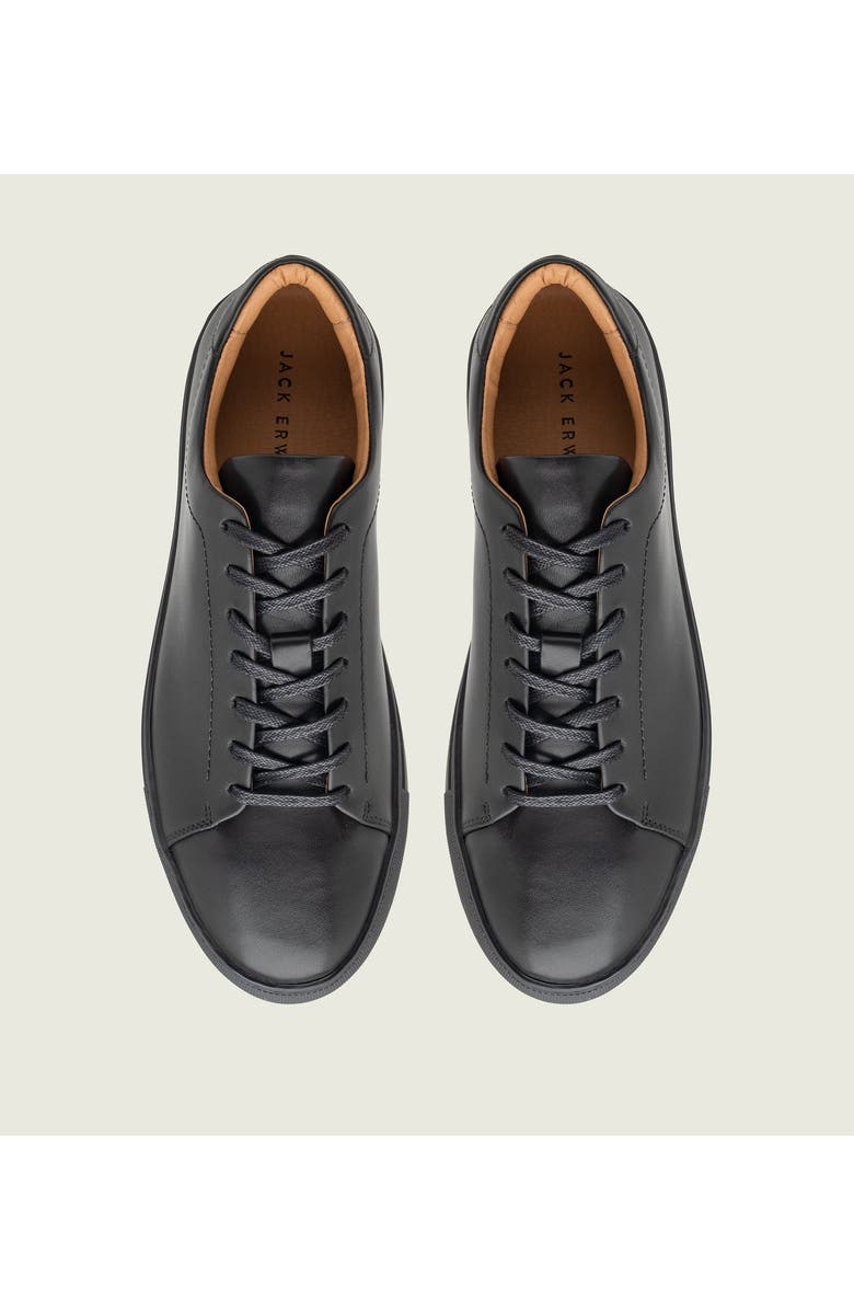 Jack Erwin Wesley Leather Low-Top Sneaker, Alternate, color, Black Leather