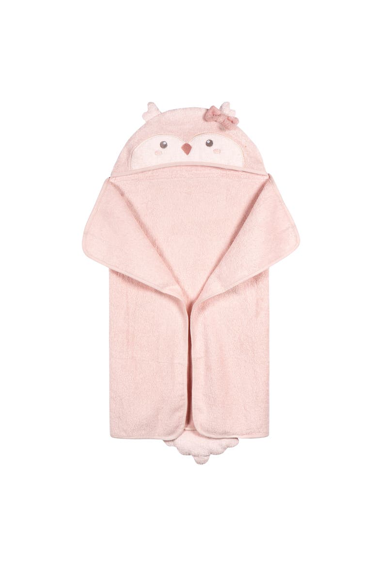 Tan Deer Character Hooded Towel, Alternate, color, Owl