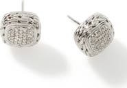 John Hardy Carved Chain Stud Earrings, Sterling Silver, Diamonds