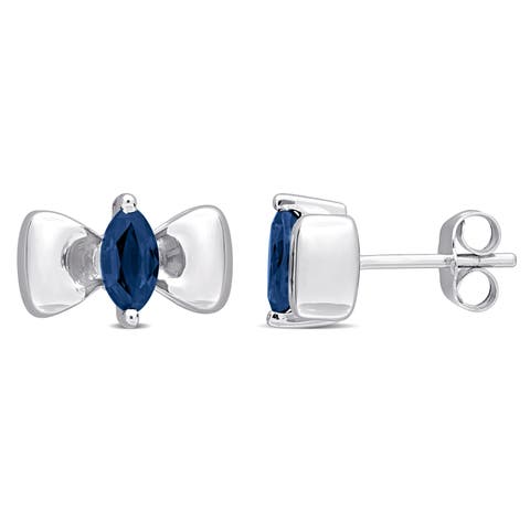 Precious Gems Bow Tie Earrings 10k