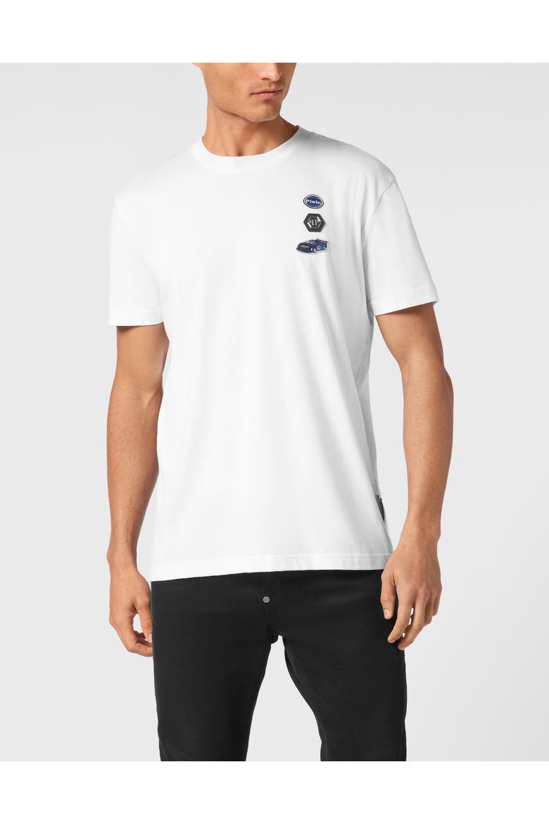Jersey T-Shirt Round Neck Ss Cars Racing Men, Main, color, white