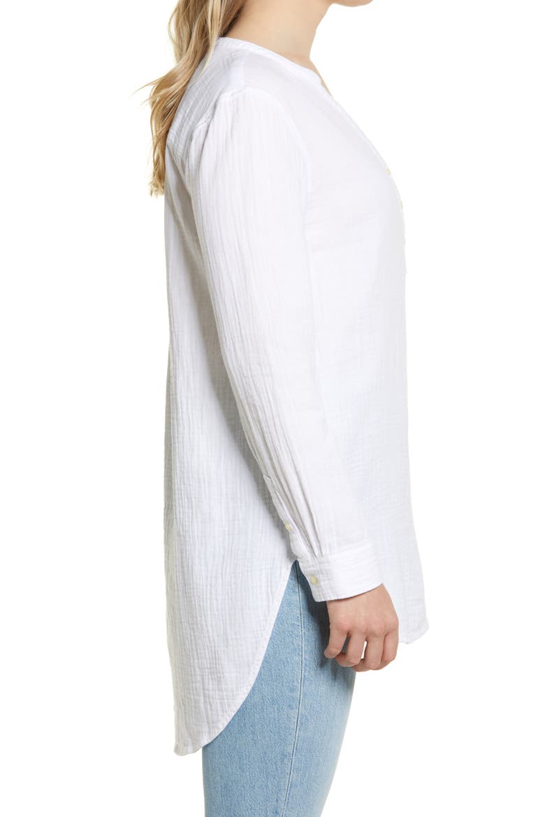 Women's Long Sleeve High/Low Tunic, Alternate, color, WHITE