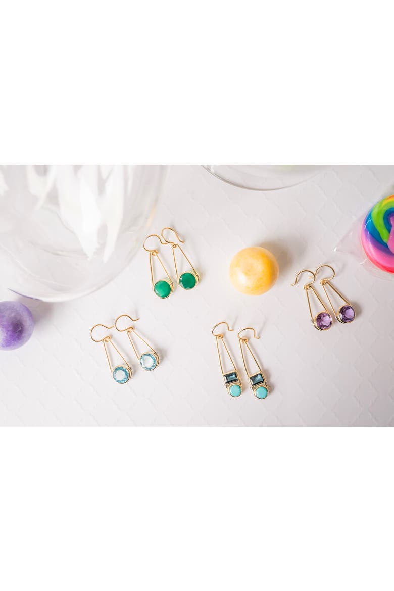 "Candy Rush" Single Drop Gemstone Earring, Alternate, color, Turquoise