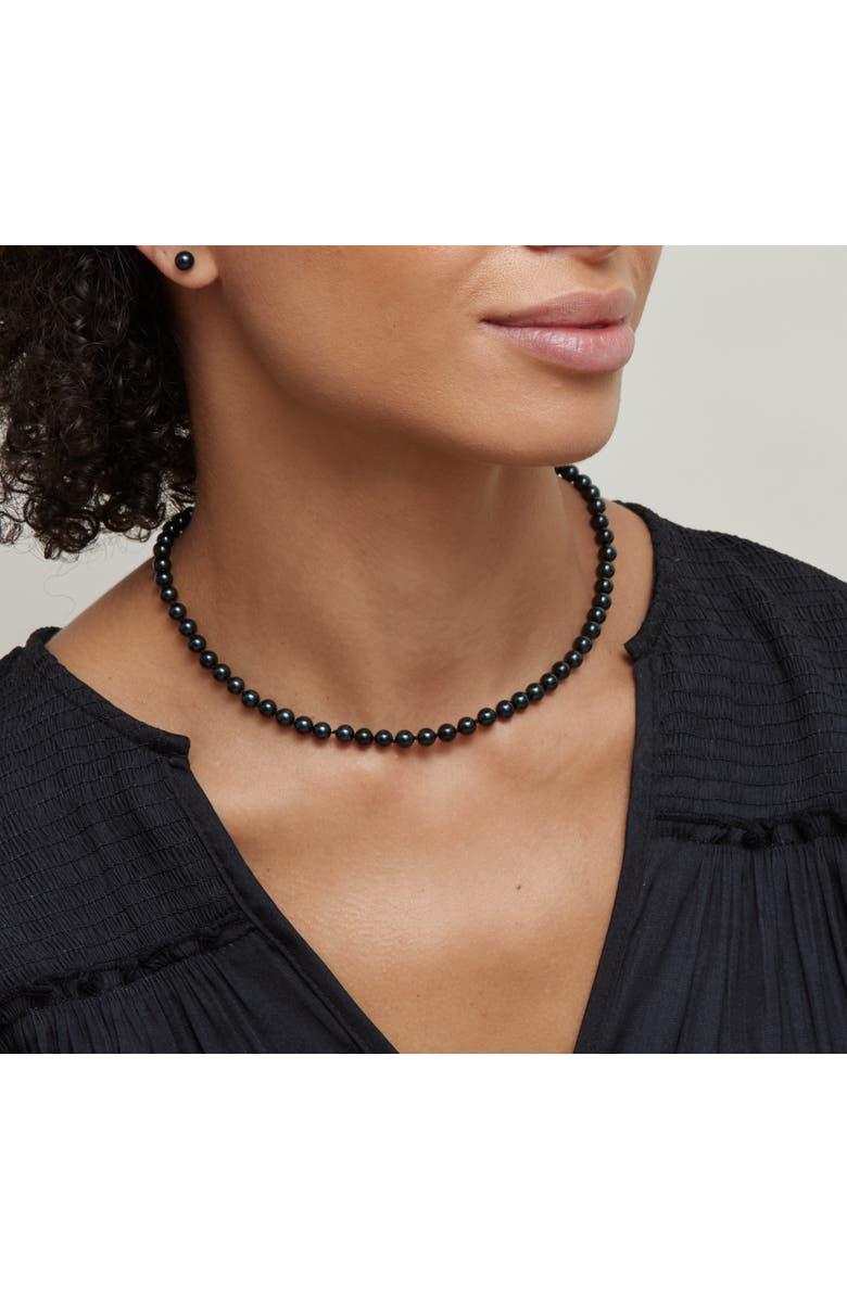 The Pearl Source Japanese Akoya Pearl Necklace 5.5-6mm AAA, Alternate, color, White Gold - Finesse Clasp