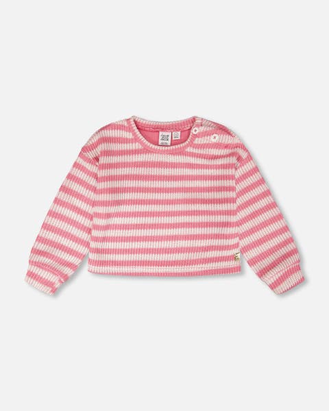 Long Sleeve Cropped Striped Sweater (Toddler, Little Kid & Big Kid)