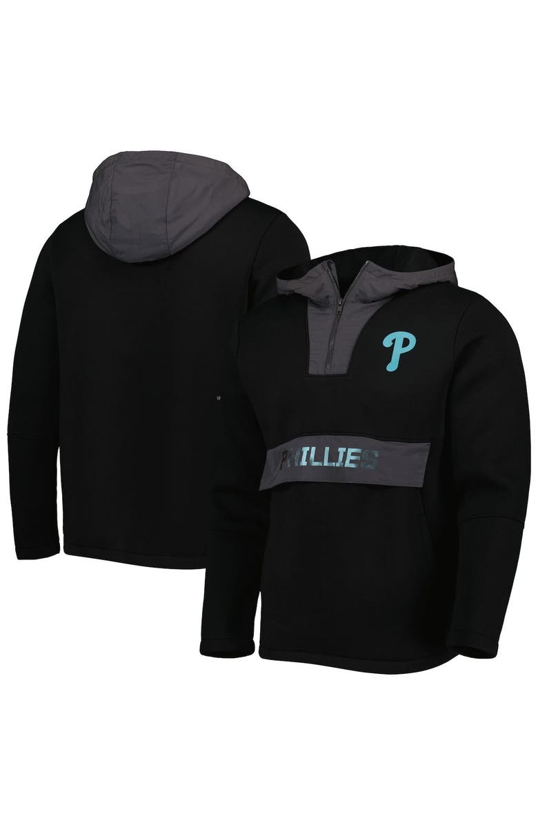 LEVELWEAR Men's Levelwear Black Philadelphia Phillies Ruckus Quarter-Zip Hoodie, Alternate, color,