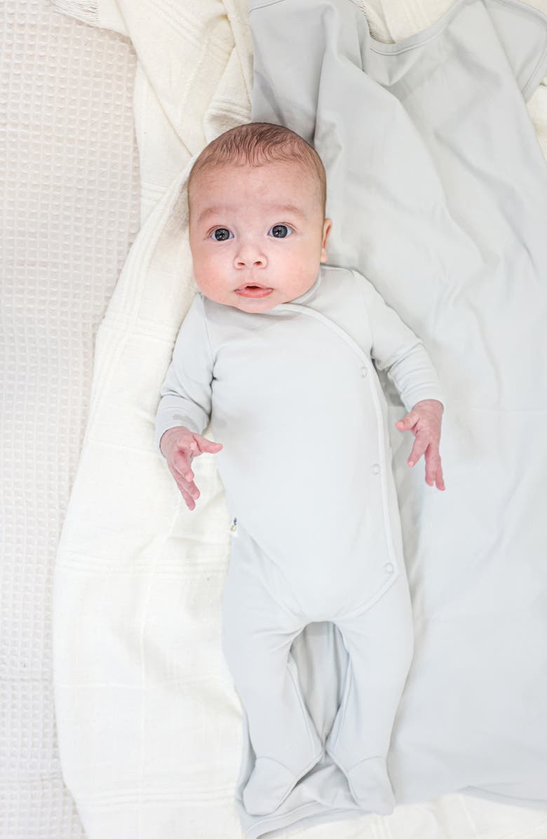 Manière Cotton Blend Wrap Footie & Beanie Set, Alternate, color, Mint