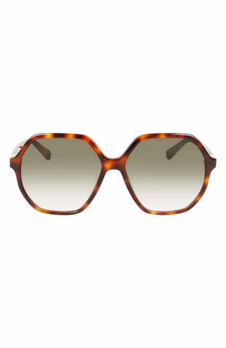 Longchamp 58mm Le Pliage Modified Rectangle Sunglasses