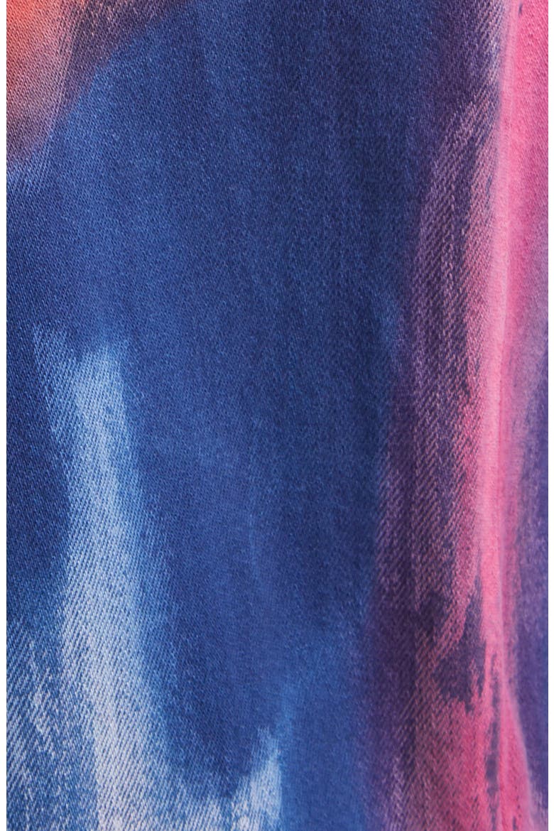 Pleated Crop Wide Leg Jeans, Alternate, color, BLAZE ROSE