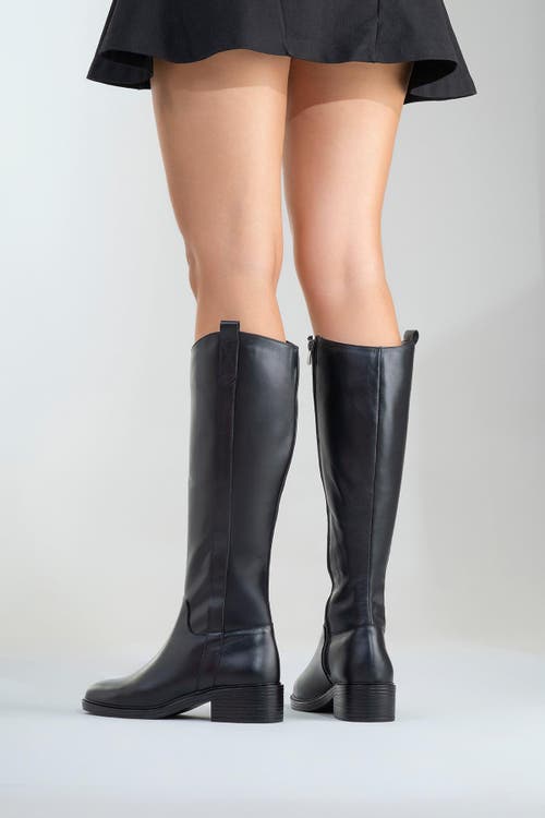 Forever & Always Shoes Acro Leather Boot In Black