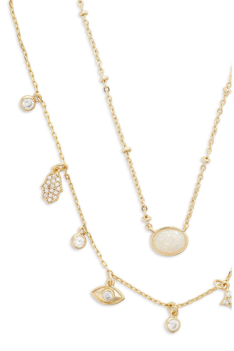 Inner Goddess Layered Necklace, Main, color, GOLD/ OPAL