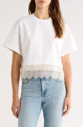 STAUD Grier Lace Trim Top
