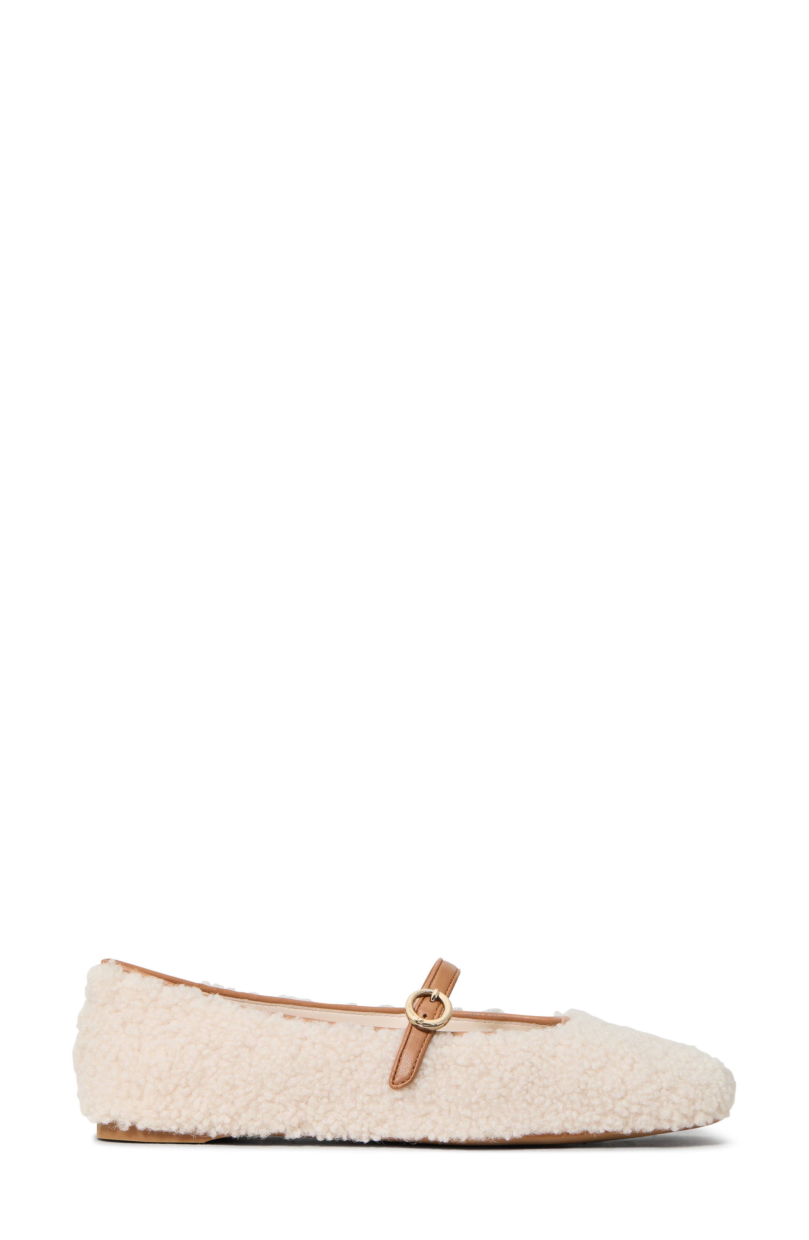 Kate Spade New York halo genuine shearling mary jane flat, Alternate, color, Natural