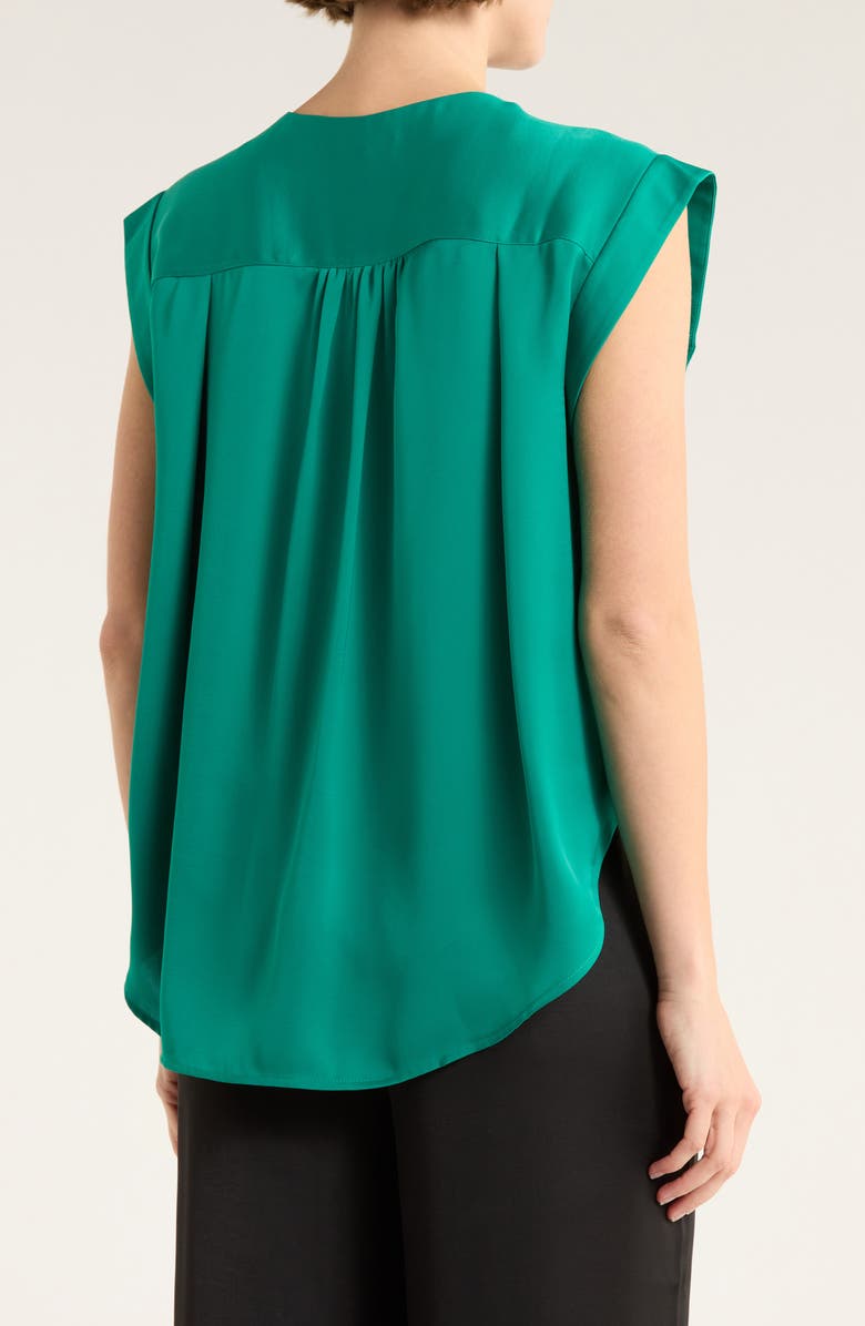 rag & bone Maple Cap Sleeve Satin Top, Alternate, color, Emerald Green