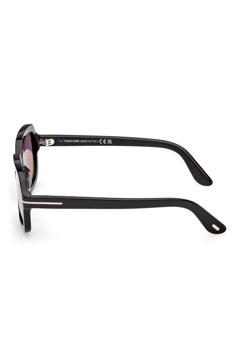 Lana 53mm Rectangular Sunglasses, Alternate, color, BLACK / T/ LOGO / VIOLET LENS