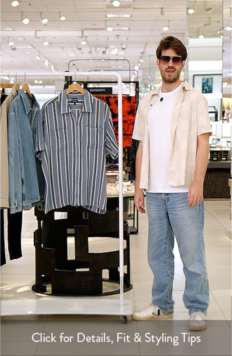 Dexter Textured Striped Zip Shirt, sales video thumbnail