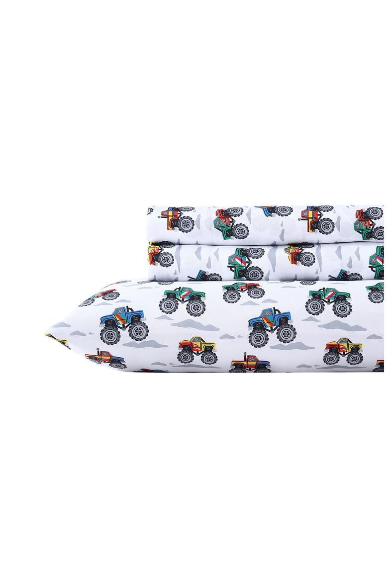 Trucks 4-Piece Sheet Set, Main, color, GREY MULTI