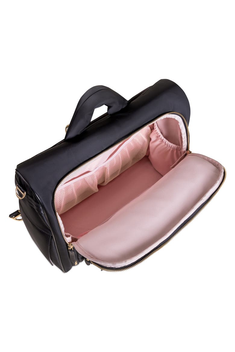 Twill Diaper Backpack Satchel, Alternate, color, BLACK