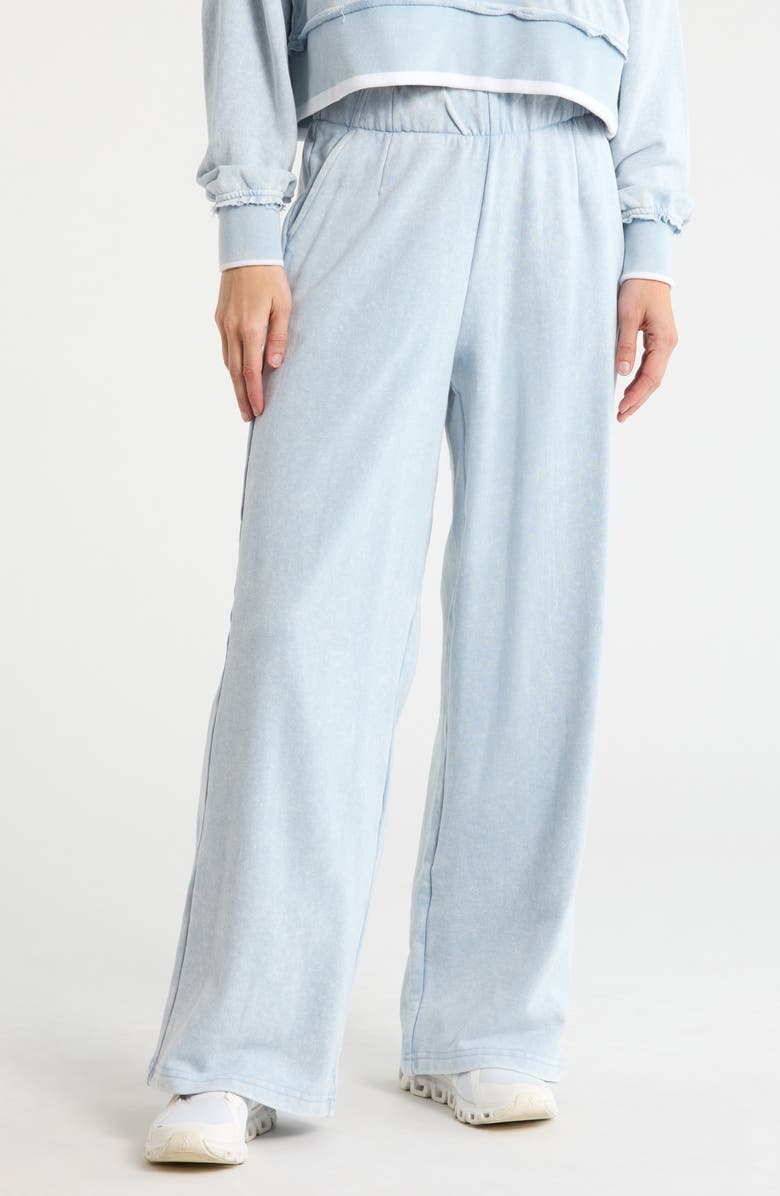 YOGALICIOUS Baby Wash Terry Sweatpants, Main, color, Light Denim