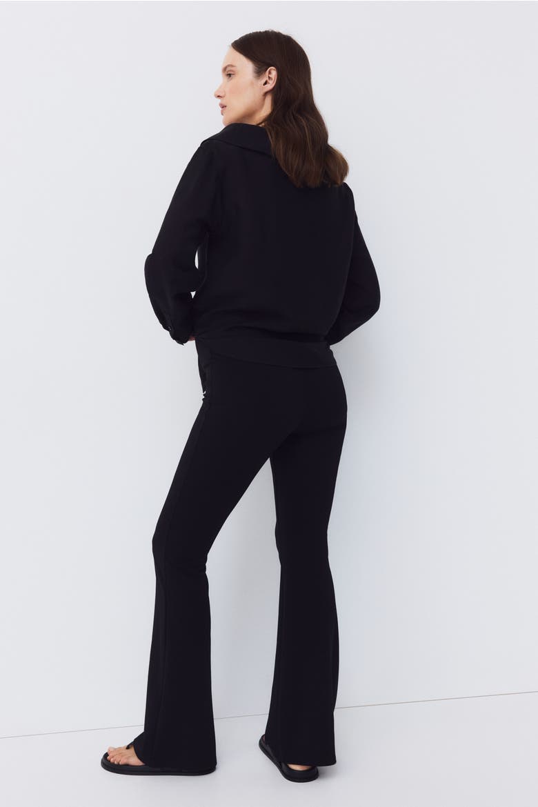 Mama Flared Ponte Leggings, Alternate, color, Black
